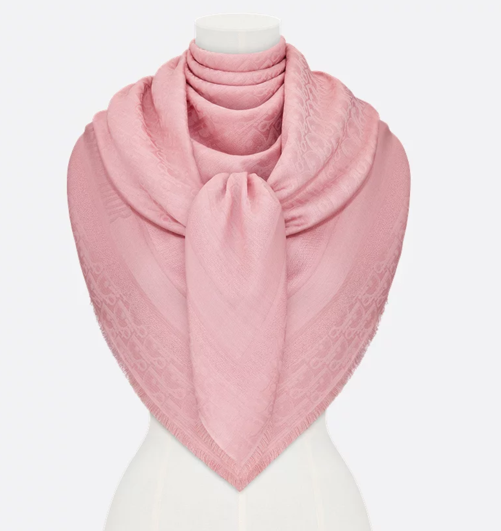 Christian Dior ピンク ストール シルク Christian Dior Dior Oblique Shawl in Pink — UFO No More